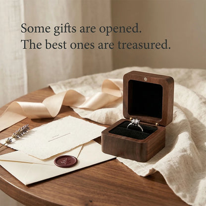 Personalized Wooden Jewelry Box with Custom Engraving for Rings, Earrings, Bracelets, Wedding Proposals & Gift Packaging