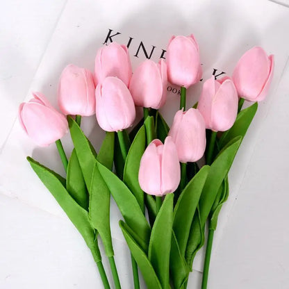 3/5/10/20pcs Real Touch Artificial Tulip Flowers – Realistic Faux Tulip Bouquet for Wedding Decor, Home Decoration, Floral Arrangements & DIY Projects