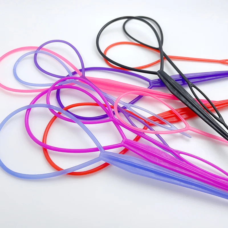 2-10PCS Ponytail Creator Styling Tools – Topsy Tail Plastic Loop Hair Braid Maker Clips for Women & Girls, Easy DIY Hair Accessories