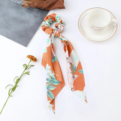 Korean Dots Scrunchie Hair Tie – Long Scarf Ponytail Elastic Hair Band for Women | Sweet Fashion Hair Accessories