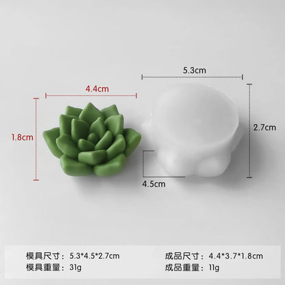 Molde de Silicona para Velas de Aromaterapia con Diseño de Cactus DIY – Molde de Plantas Suculentas para Velas Hechas a Mano de Cera de Soja, Manualidades de Resina, Adornos de Yeso y Proyectos DIY de Decoración del Hogar