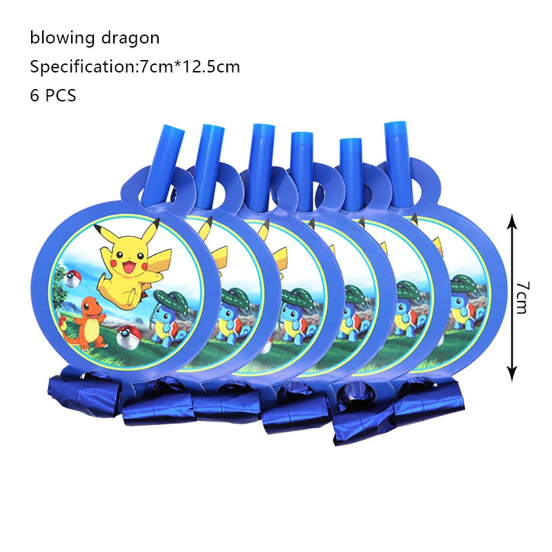 Pokémon Birthday Party Decorations – Lightning Pikachu Balloon Set with Disposable Tableware, Banner, Backdrop & Plates for Kids Events