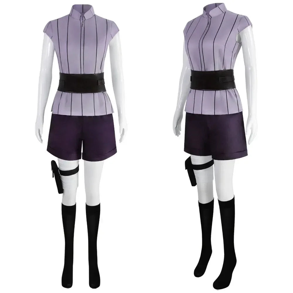 Hinata Hyuga Cosplay Costume – Anime Ninja Outfit (Halloween Party Performance Set)