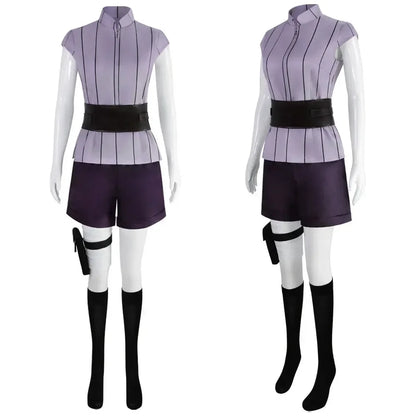 Hinata Hyuga Cosplay Costume – Anime Ninja Outfit (Halloween Party Performance Set)