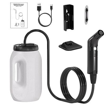 Pulverizador de bidé eléctrico portátil de 2.5L – Bidé de viaje recargable para higiene personal con boquilla Shataf de mano para camping, baño y limpieza sobre la marcha