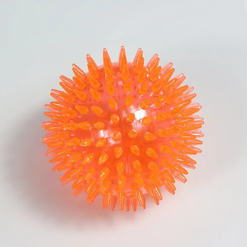 Juguete para perros con pelota chirriante de TPR, mordedor para limpiar los dientes para perros, gatos y cachorros, juguete interactivo de entrenamiento