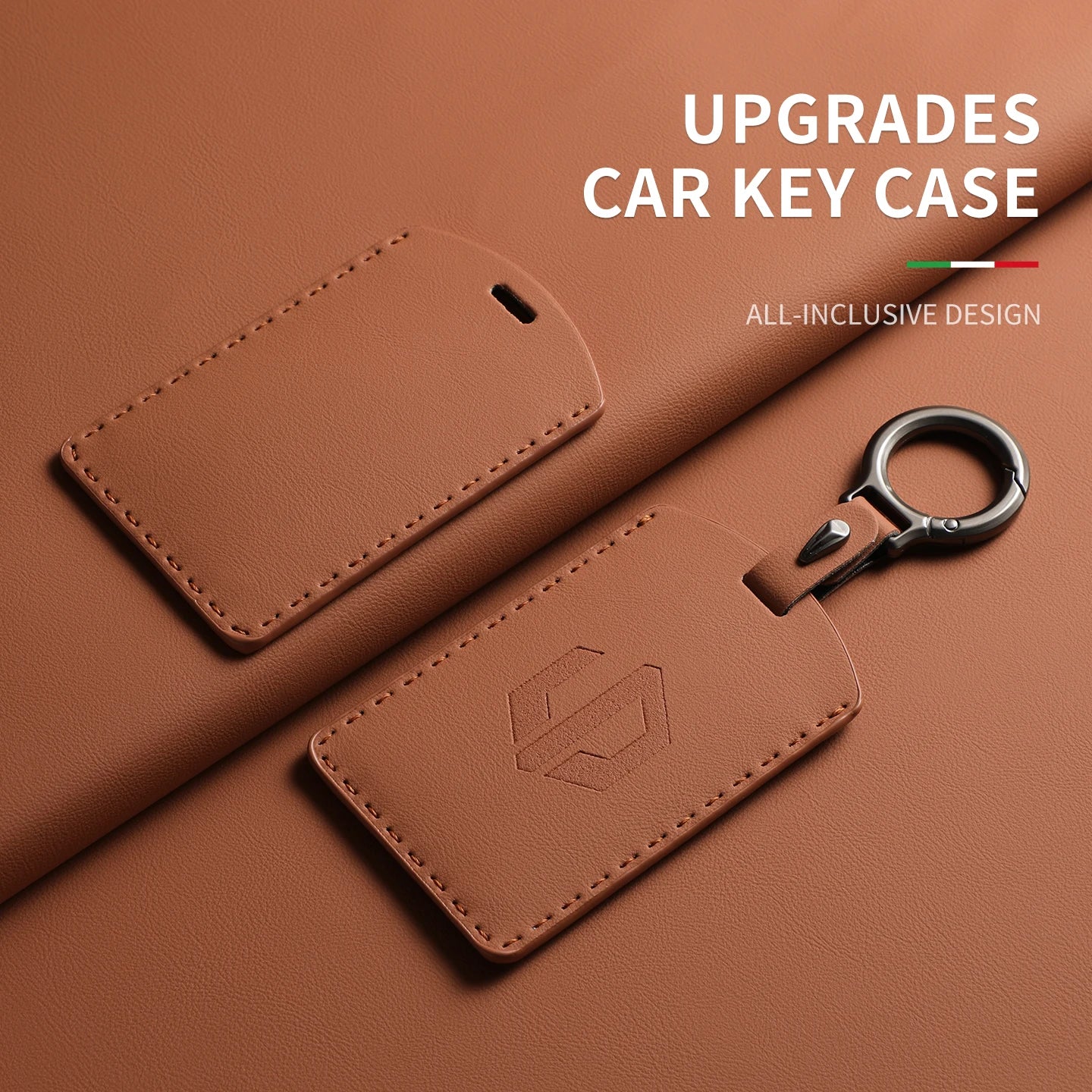 Funda protectora de cuero genuino para llave de coche LEAPMOTOR B01, C10, C11 y C16 – Kit prémium de protección de mando a distancia y tarjeta llave