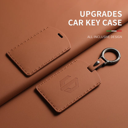 Funda protectora de cuero genuino para llave de coche LEAPMOTOR B01, C10, C11 y C16 – Kit prémium de protección de mando a distancia y tarjeta llave
