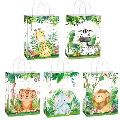 Bolsas de regalo de papel kraft de 5/10/25/50 piezas con asas – Bolsas de regalo y dulces de 10 colores para cumpleaños, bodas, baby showers y empaques de regalo