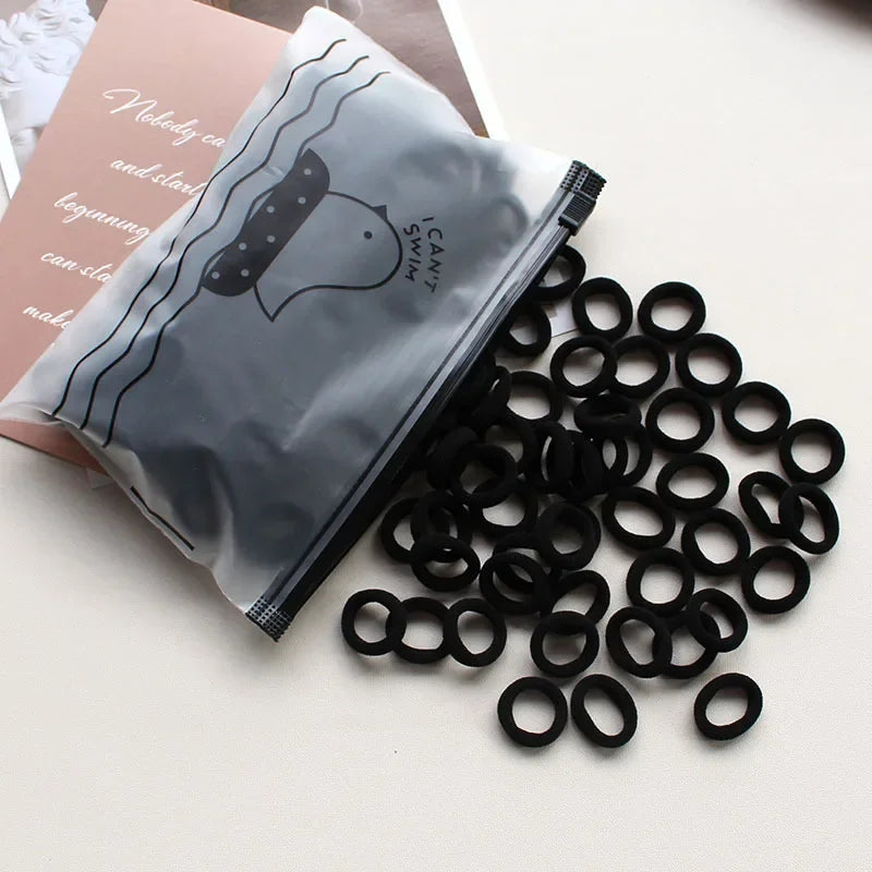 100PCS Kids Elastic Hair Bands – 2CM Nylon Hair Ties for Girls & Babies | Colorful Stretch Hair Accessories for Children