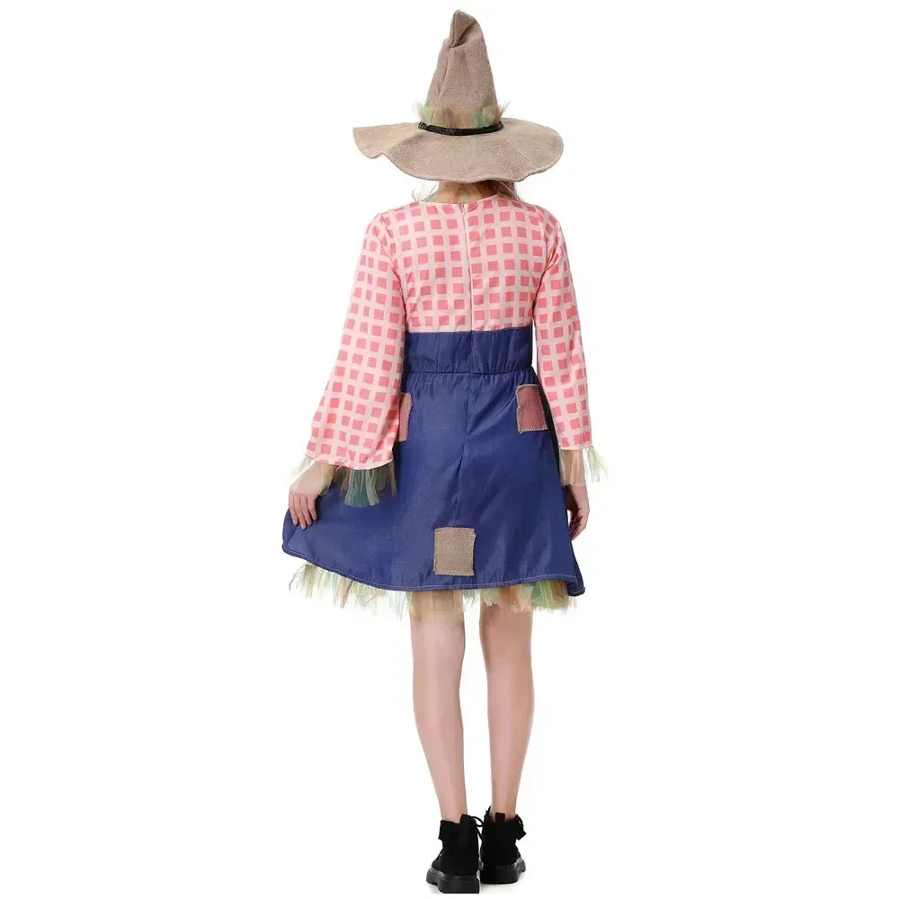 Parent-Child Pioneer Girl Cosplay Costume – Colonial Floral Village Dress with Hat for Kids Halloween, Carnival & Dress-Up Role Play