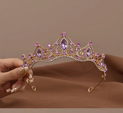 Vintage Baroque Crystal Queen Crown Tiara for Women – Rhinestone Bridal Wedding & Prom Hair Accessory