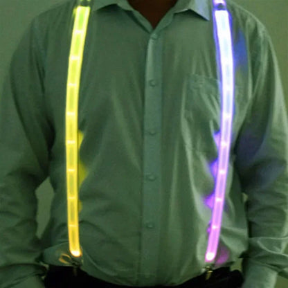 Pajarita y Tirantes LED Luminosos – Accesorios Brillantes para Fiestas, Bodas, Festivales y Cumpleaños