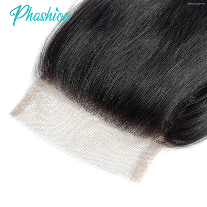Cierre de Encaje Liso Phashion de 24/26 Pulgadas – Cierre de Encaje Suizo Transparente Pre-Arrancado de 5x5 y 4x4 | Extensión de Cabello Humano 100% Remy