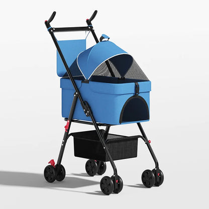 Poussette pliable pour animaux de compagnie 20 kg, poussette légère pour chiens et chats avec nacelle détachable pour les voyages en extérieur