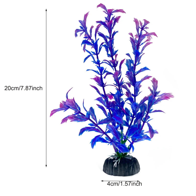 Artificial Aquarium Plants – Plastic Aquatic Underwater Plants for Fish Tank Decoration, Aquascaping & Aquarium Accessories