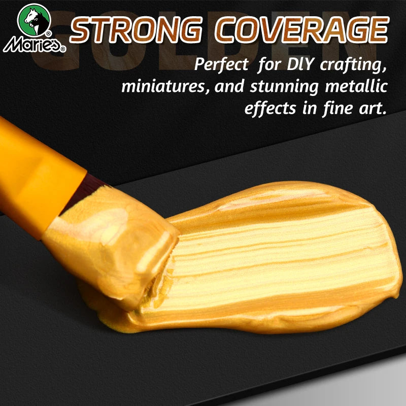 Marie’s Metallic Acrylic Paint Set – 5pcs Pearlescent Shimmer Colors for DIY Craft & Rock Painting