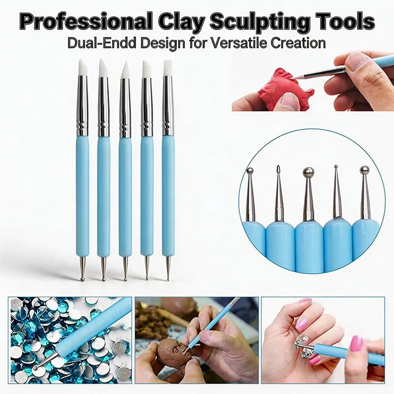 Polymer Clay Sculpting Tools Set – DIY Carving, Embossing & Modeling Tools for Ceramic Clay Crafts
