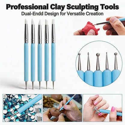 Polymer Clay Sculpting Tools Set – DIY Carving, Embossing & Modeling Tools for Ceramic Clay Crafts