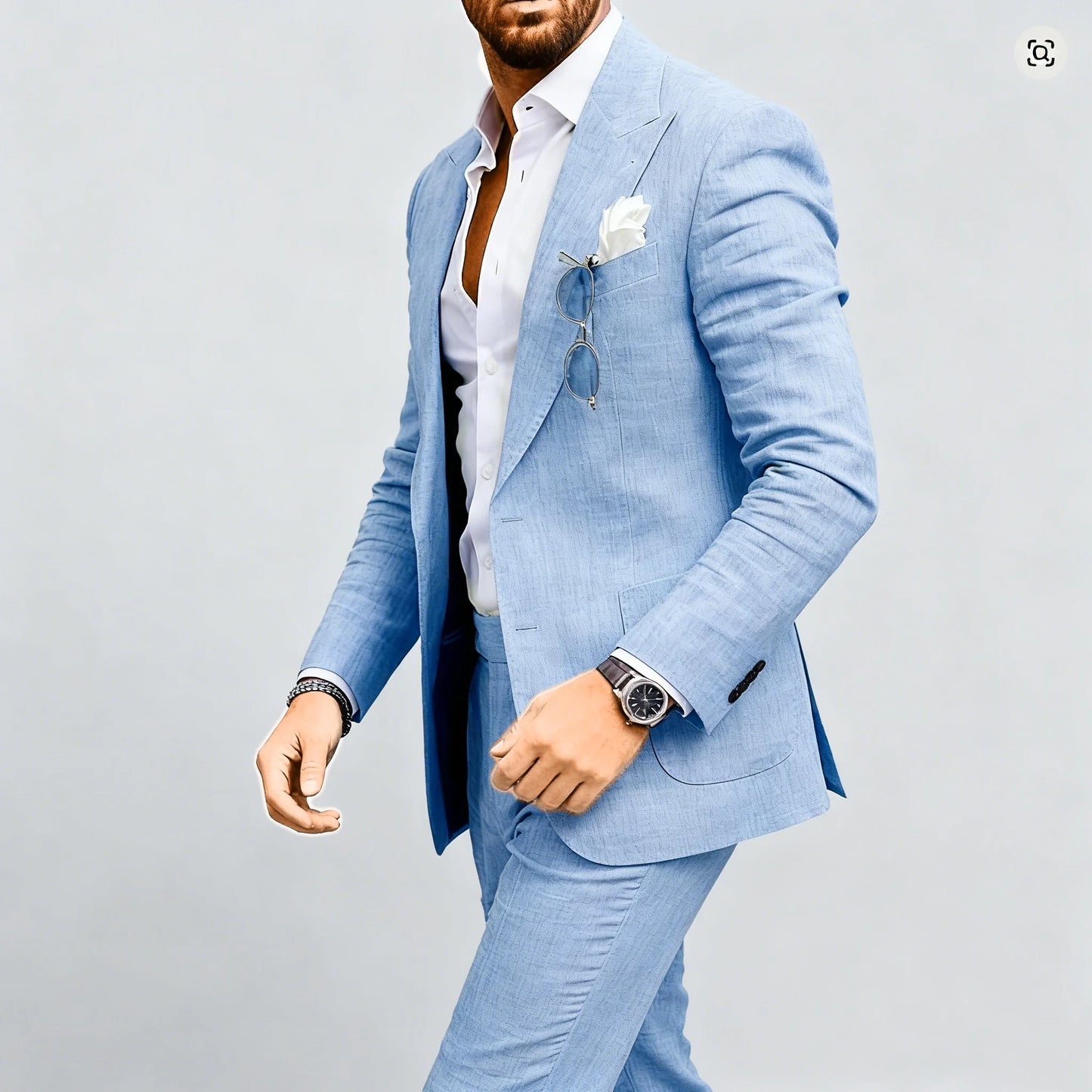 Costume de mariage en lin pour homme – Smoking 2 pièces coupe slim blazer et pantalon, costume décontracté pour mariage sur la plage, bal de promo, soirée