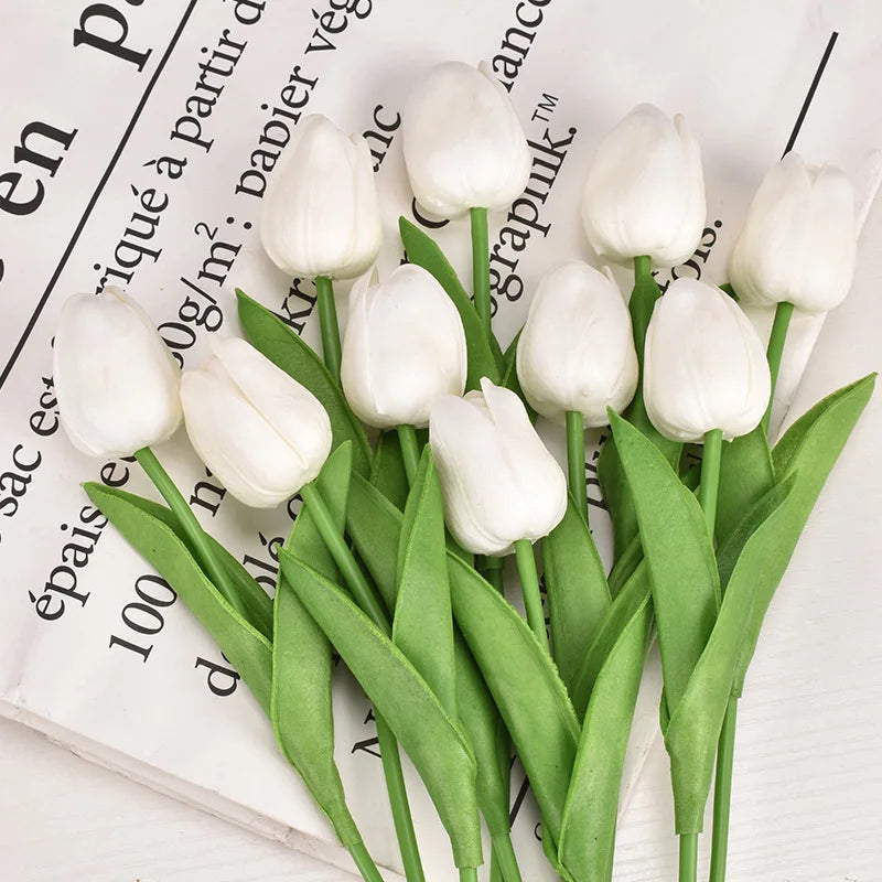 3/5/10/20pcs Real Touch Artificial Tulip Flowers – Realistic Faux Tulip Bouquet for Wedding Decor, Home Decoration, Floral Arrangements & DIY Projects