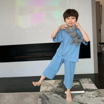 Baby 2PCS Pajama Set – Soft Modal Summer Clothes for Boys & Girls Ages 1–6 Years