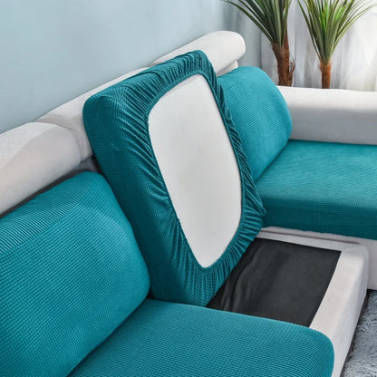 Polar Fleece Sofa Seat Cushion Cover – Stretch Furniture Protector for Pets, Kids & Living Room