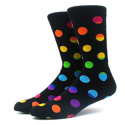 Funny Colorful Hip Hop Socks – Combed Cotton Animal, Astronaut & Geometric Print Socks for Men & Women, Business Dress Wear