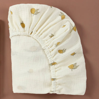 Sábana de cuna de algodón muselina suave y transpirable para bebé – Sábana ajustable universal para cunas de recién nacidos, moisés y camas infantiles