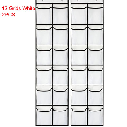 Over-the-Door Shoe Organizer - 12, 14 or 24 Pocket Hanging Shoe Storage with Large Mesh Pockets & 4 Hooks