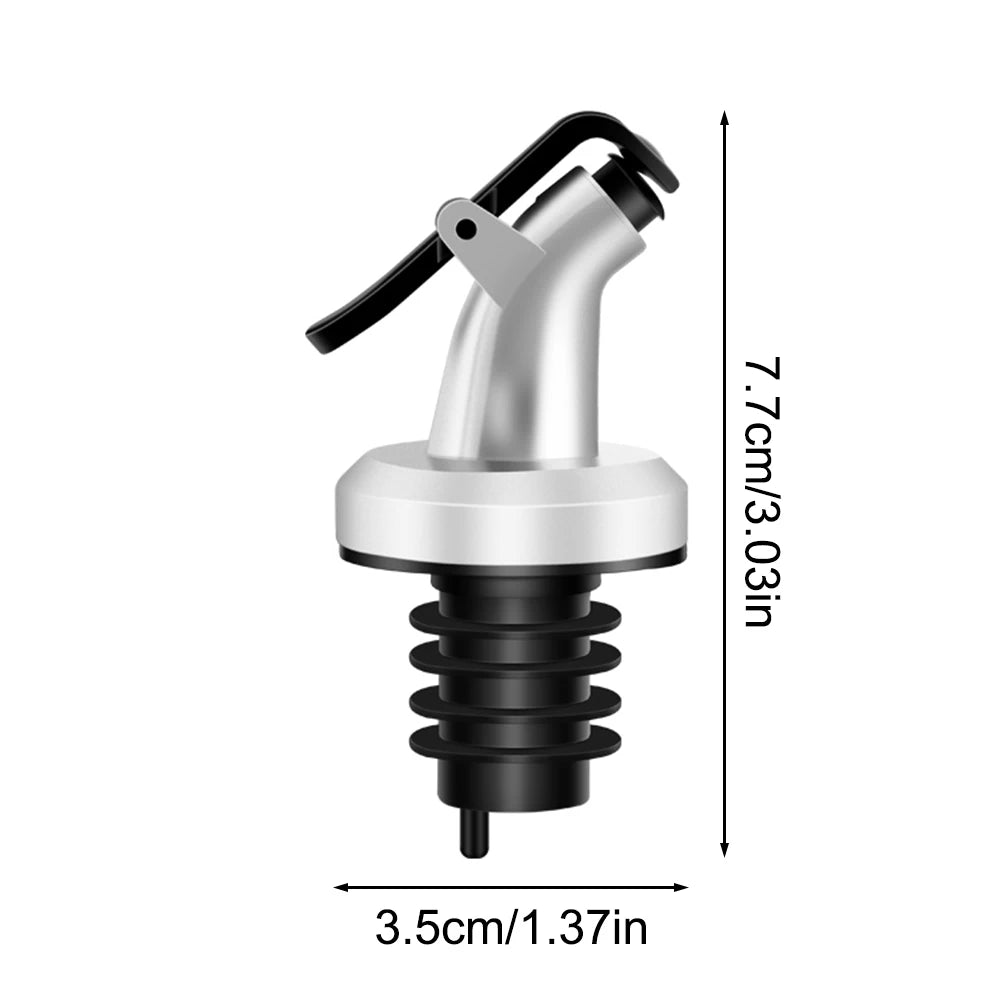 3PCS Silver Oil Bottle Pour Spouts – Plastic Spray Nozzle Caps for Soy Sauce, Vinegar & Cooking Oil Kitchen Bottles