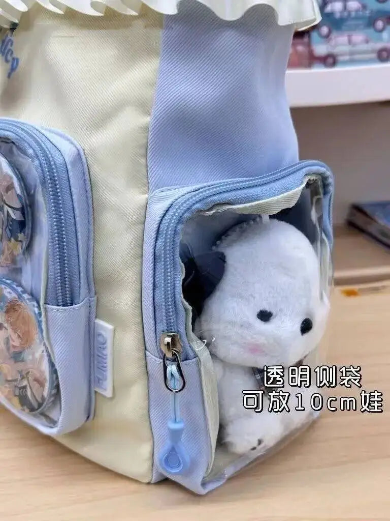 Bolsa Ita Japonesa Y2K para Mujer – Bonito Bolso de Hombro Transparente Lolita, Bolso Cruzado Grande de Exhibición DIY, Cartera de Moda Kawaii para la Escuela, Viajes y Uso Diario