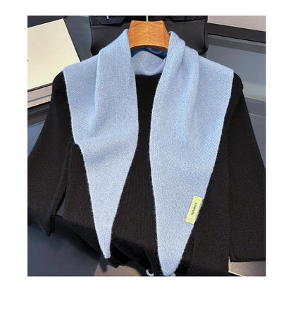 100% Wool Winter Scarf for Women Long Warm Cashmere Feel Shawl Wrap Solid Pashmina Hijab Head Scarf