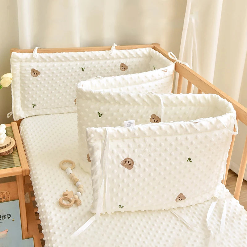 Parachoques de cuna de dibujos animados – Protector suave anticolisión para cunas de recién nacidos y ropa de cama infantil