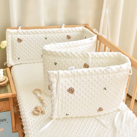 Parachoques de cuna de dibujos animados – Protector suave anticolisión para cunas de recién nacidos y ropa de cama infantil