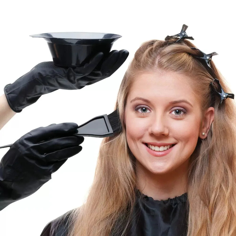 4PCS Hair Dyeing Brush & Bowl Set – Salon & Home Hair Coloring Kit with Applicator Brushes, Tint Comb & Mixing Bowl for Hairdressing