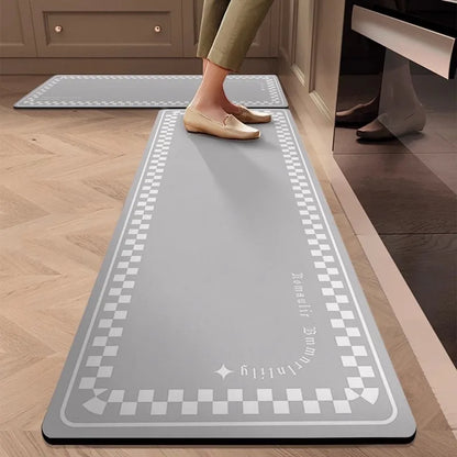 German Kitchen Floor Mat – Waterproof Oil-Resistant Diatomaceous Earth Absorbent Pad, Non-Slip Quick-Dry Dirt-Resistant Kitchen Rug