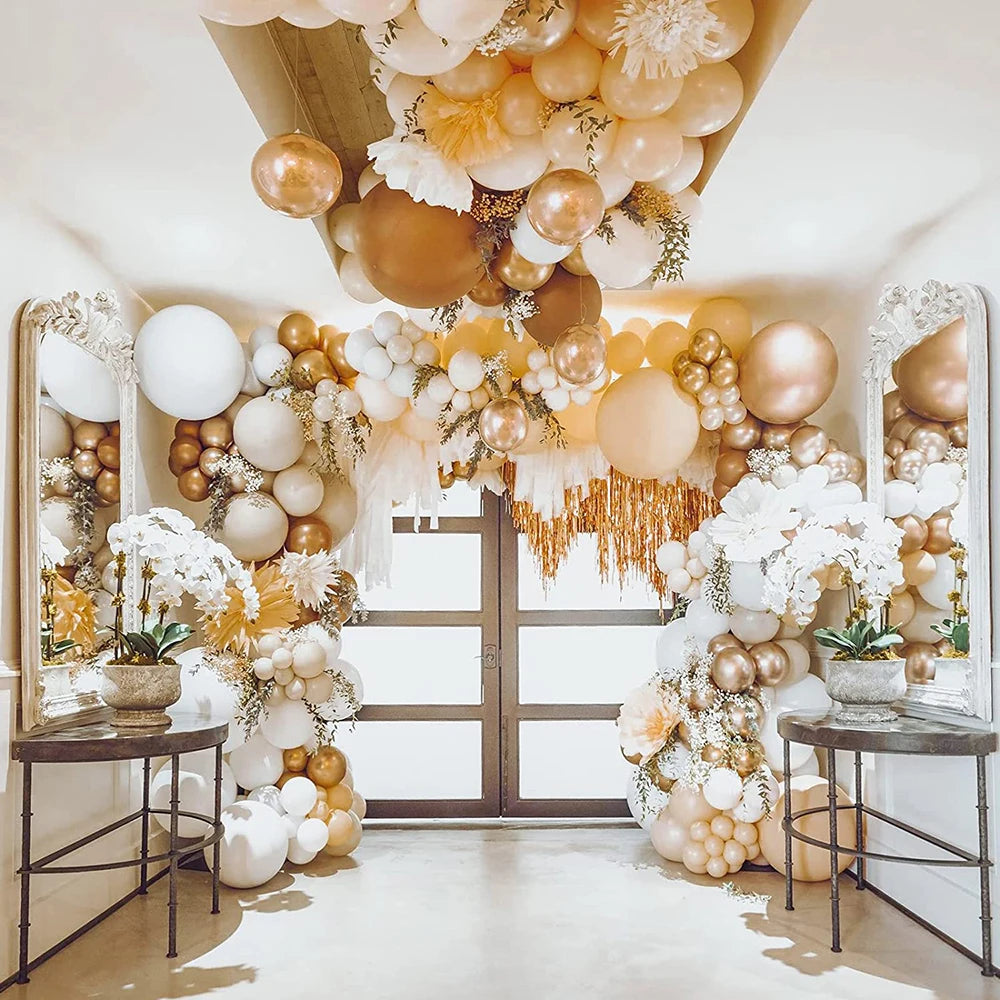 Retro Latex Balloons – 5/10/12/18 Inch White, Sand, Pink, Coffee & Sage Green Balloons for Birthday, Baby Shower & Wedding Decor