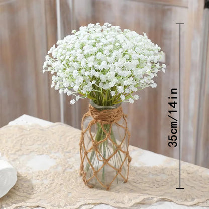 50 Fleurs Artificielles Souffle de Bébé – Gypsophile Fausses Tiges Florales Réalistes pour Bouquets de Mariage, Décoration Nuptiale, Décoration de Maison et Événements