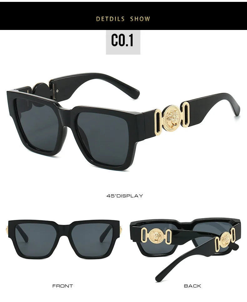 2026 Luxury Designer Sunglasses for Women Men Vintage Square Leopard Print Shades UV400 Outdoor Travel