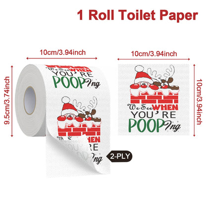 Happy 2026 Christmas Toilet Paper Roll – Festive Xmas Tissue Paper Napkin for New Year Party, Kitchen & Home Decoration