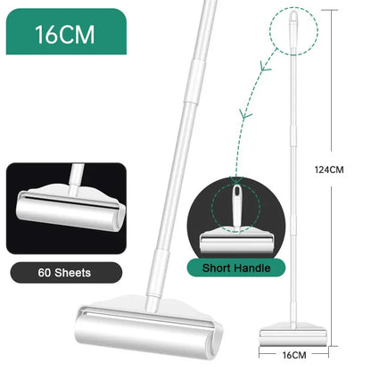 Long Handle Lint Roller – Retractable Pet Hair & Dust Remover for Clothes, Furniture, Bedding & Upholstery