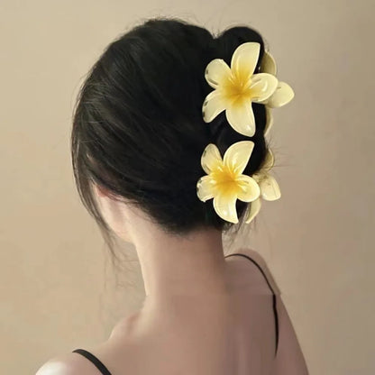 Pinzas de pelo hawaianas con diseño floral degradado – Pasadores grandes florales tropicales para mujer | Accesorios de moda para el pelo para vacaciones en la playa