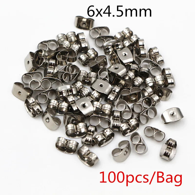 Clous de boucles d'oreilles en acier inoxydable doré, 50 à 100 pièces, avec attaches – Tiges de base vierges pour la fabrication de bijoux et boucles d'oreilles DIY