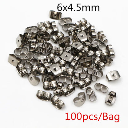 Clous de boucles d'oreilles en acier inoxydable doré, 50 à 100 pièces, avec attaches – Tiges de base vierges pour la fabrication de bijoux et boucles d'oreilles DIY