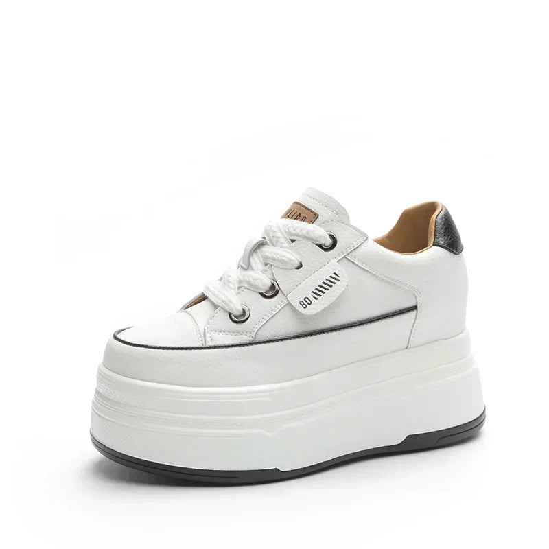 Zapatillas deportivas de mujer con cuña oculta, plataforma de 9 cm, calzado grueso cómodo e informal para caminar