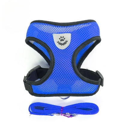Reflective Dog & Cat Harness with Leash – Adjustable Breathable Mesh Vest for Small Pets