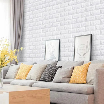 Papel tapiz de ladrillo de espuma 3D autoadhesivo – Paneles de pared impermeables despegables y pegables (70 × 1000 cm)
