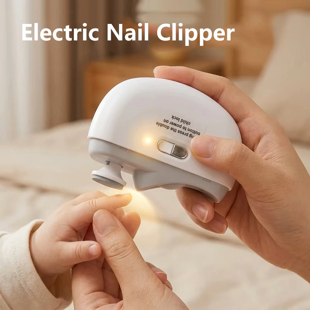 Electric Nail Clipper Trimmer – Rechargeable Baby & Adult Nail Cutter with LED Light, Grinder & Polisher