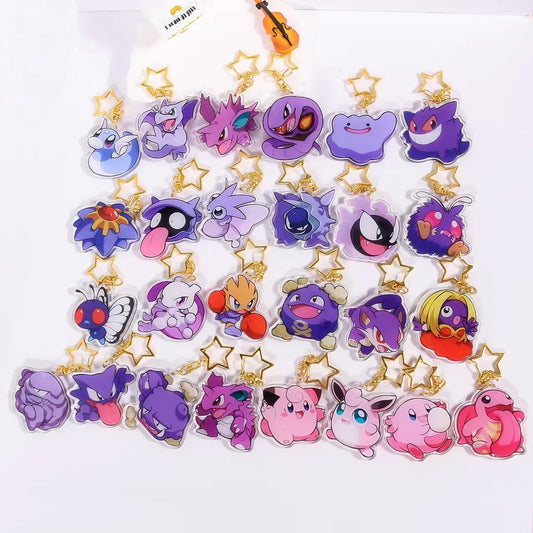 Llavero acrílico de Pokémon – Gengar, Ditto, Mewtwo, Jigglypuff y colgante de bolso con personaje, regalo coleccionable